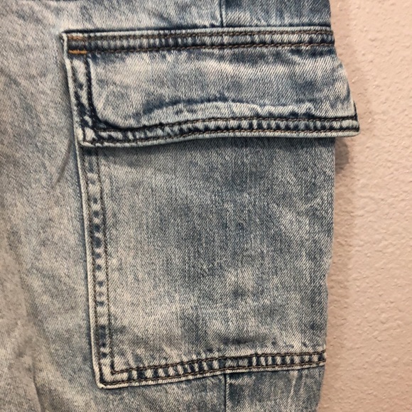American Eagle jeans Women's size 0 Regular 1977 cargo denim jean elastic cuffs - Picture 6 of 15